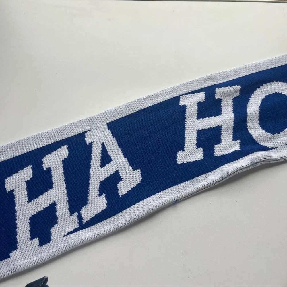 Stylish Blue and White Men's Soccer Futbol Scarf